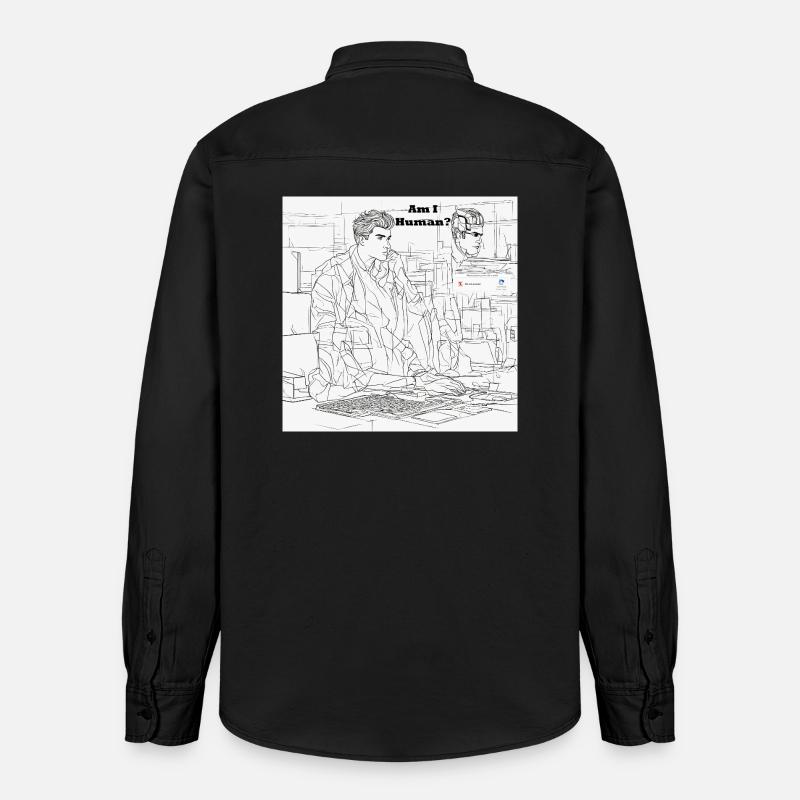 Mensch oder Roboter - Relaxed Fit Unisex Organic Hemd von Stanley/Stella - washed Black