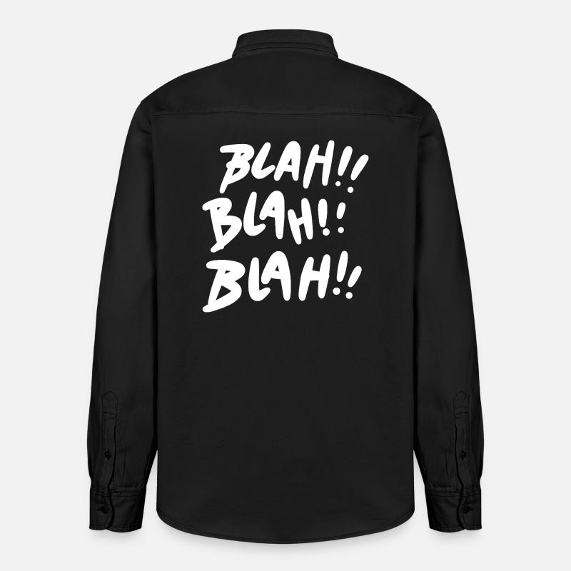 Blah Blah Blah White - Relaxed Fit Unisex Organic Shirt by Stanley/Stella - washed black
