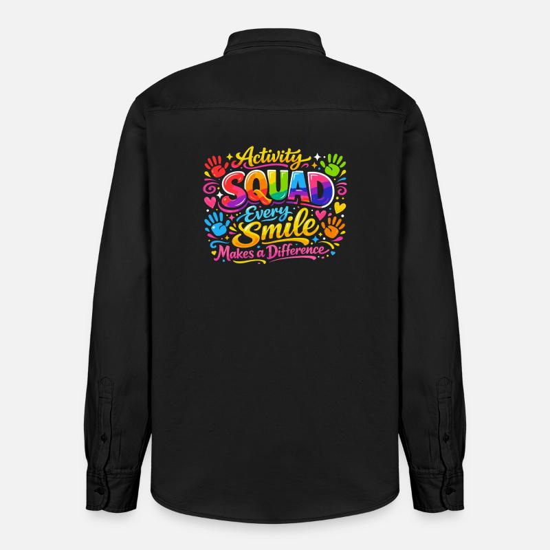 Équipe Animation : Chaque Sourire Compte - Chemise unisexe coupe décontractée bio Stanley/Stella - noir délavé