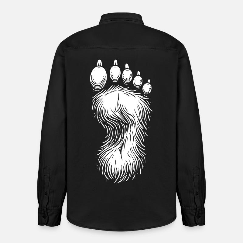 Conception cool de l’empreinte Bigfoot - Chemise unisexe coupe décontractée bio Stanley/Stella - noir délavé