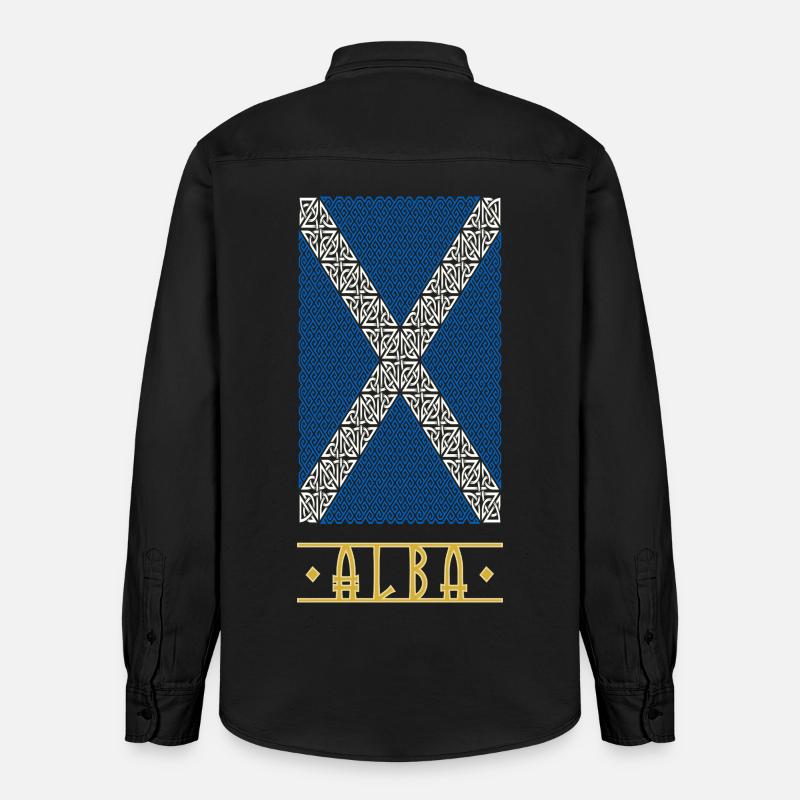 Drapeau de l’Ecosse de style Viking ou Croix Celtique Picte - Chemise unisexe coupe décontractée bio Stanley/Stella - noir délavé