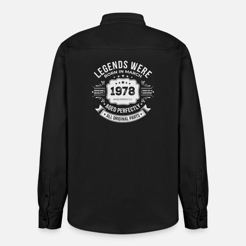 Mars 1978 anniversaire 1978 légendes Mars - Chemise unisexe coupe décontractée bio Stanley/Stella - noir délavé