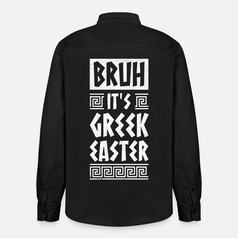 Mec, c’est Pâques orthodoxe grec - Chemise unisexe coupe décontractée bio Stanley/Stella - noir délavé