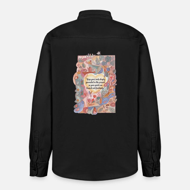 Profondément ancré dans le présent - Chemise unisexe coupe décontractée bio Stanley/Stella - noir délavé
