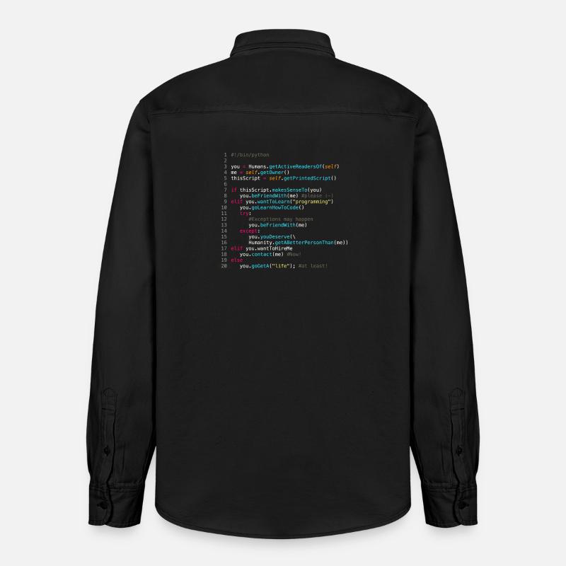 Sei mit Programmierern befreundet (in Python) - Relaxed Fit Unisex Organic Hemd von Stanley/Stella - washed Black