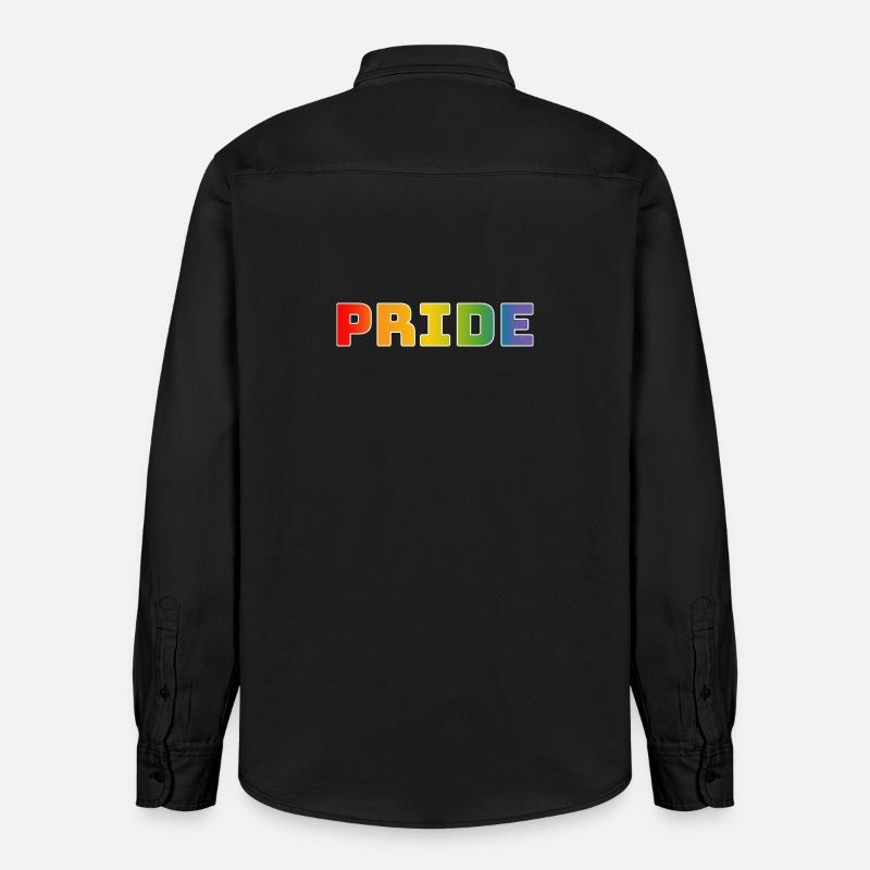 Rainbow pride blanc - Chemise unisexe coupe décontractée bio Stanley/Stella - noir délavé
