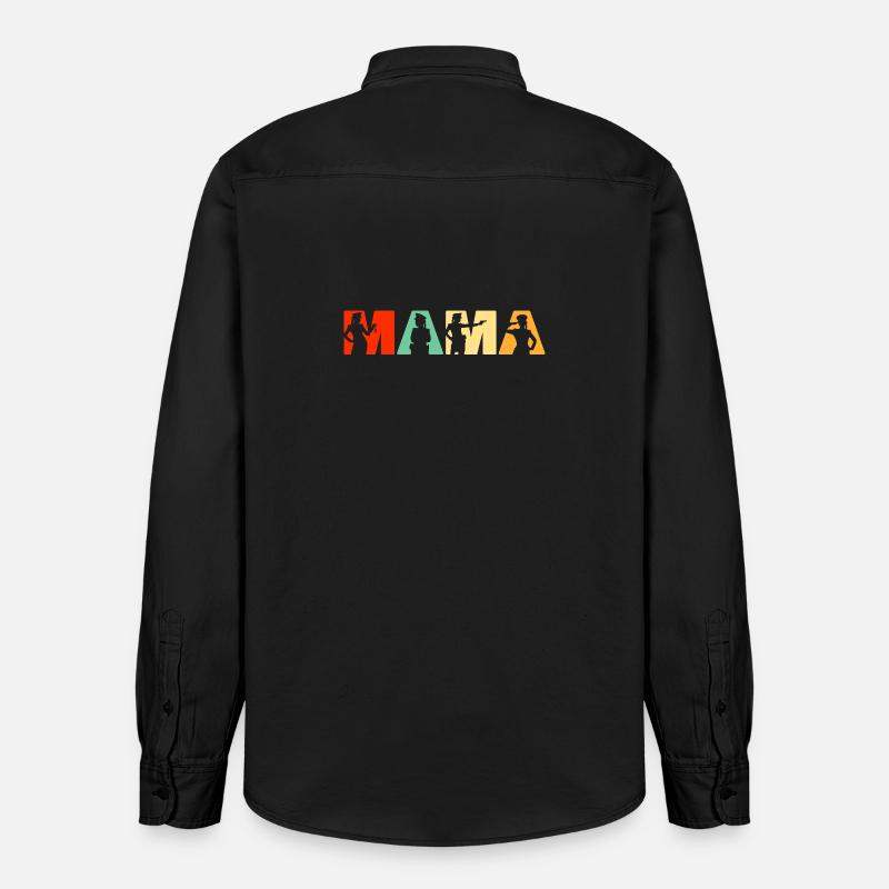 Polizei Mama Polizei Mutter Retro - Relaxed Fit Unisex Organic Hemd von Stanley/Stella - washed Black