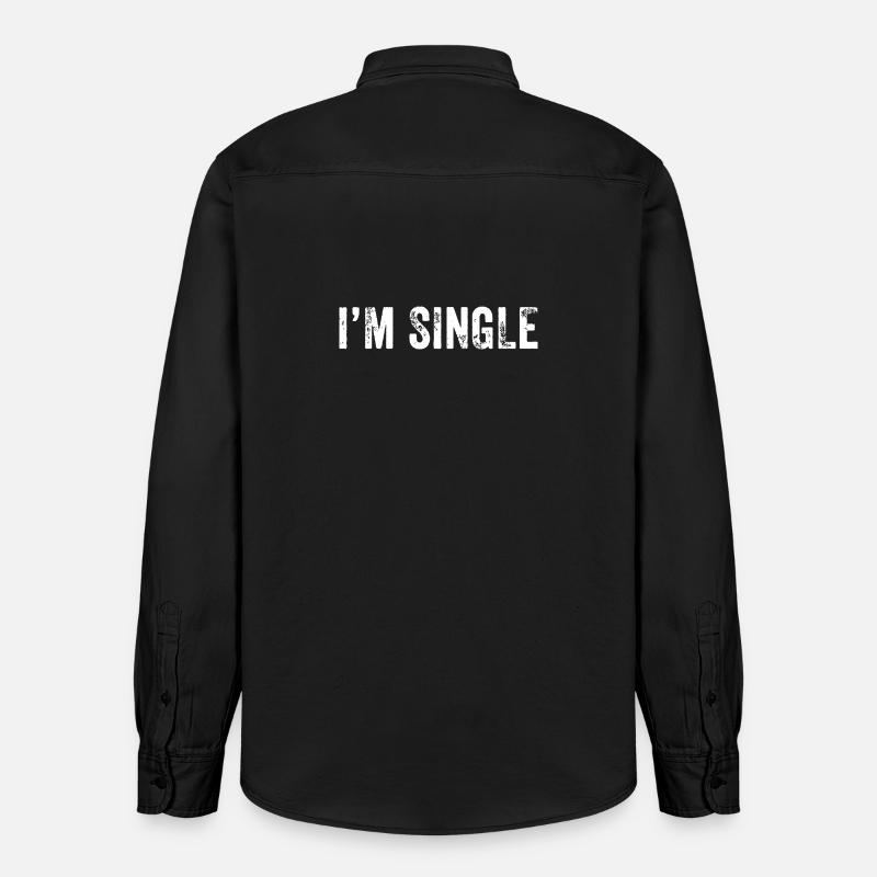 Je suis célibataire - Chemise unisexe coupe décontractée bio Stanley/Stella - noir délavé