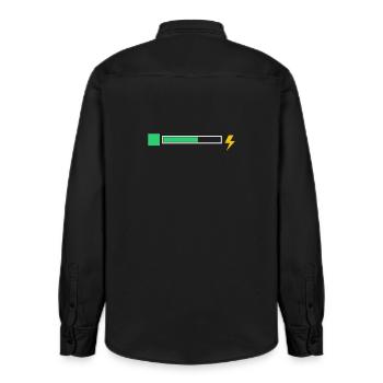 Energy - Relaxed Fit Unisex Organic Hemd von Stanley/Stella - washed Black - Hinten - AI Model Male 178 light (178cm)