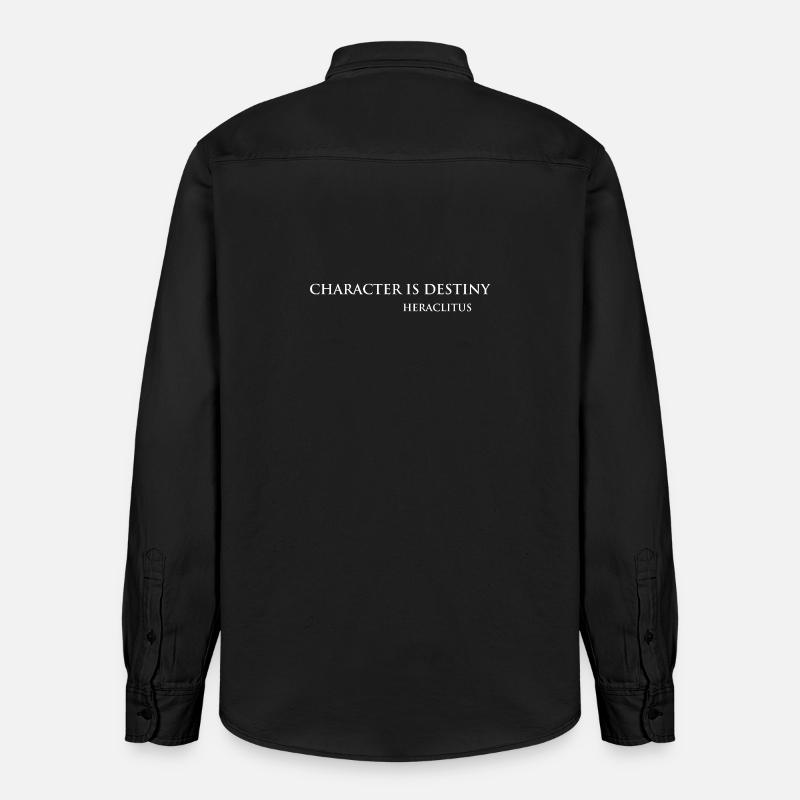 Héraclite Citation Typographie artistique - Chemise unisexe coupe décontractée bio Stanley/Stella - noir délavé