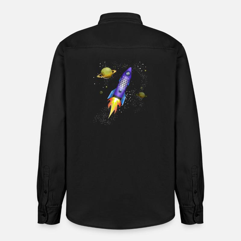 Fusée dans l'espace - Chemise unisexe coupe décontractée bio Stanley/Stella - noir délavé