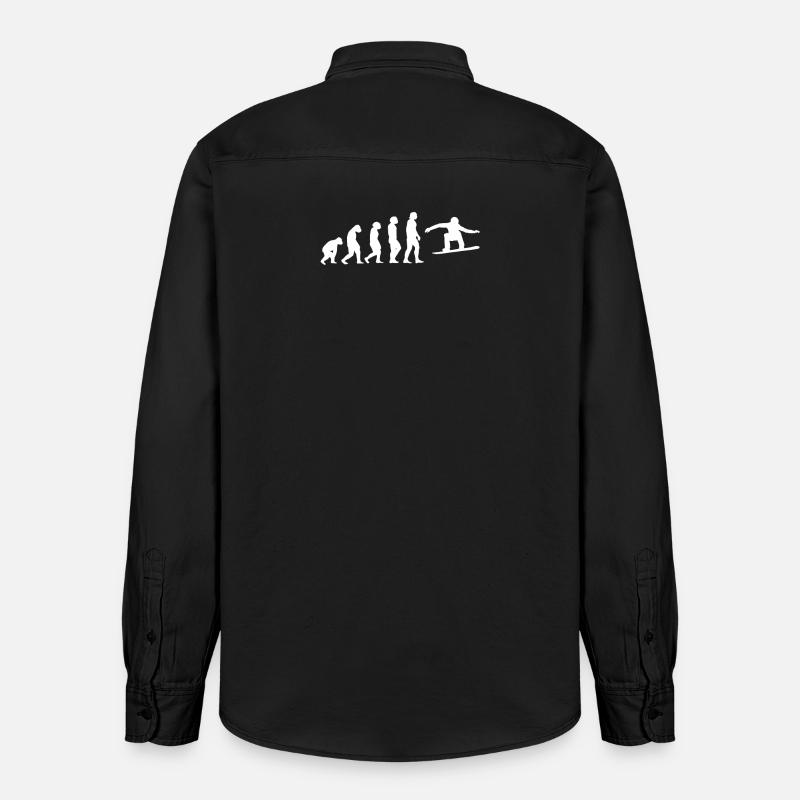 Cadeau évolution snowboard - Chemise unisexe coupe décontractée bio Stanley/Stella - noir délavé