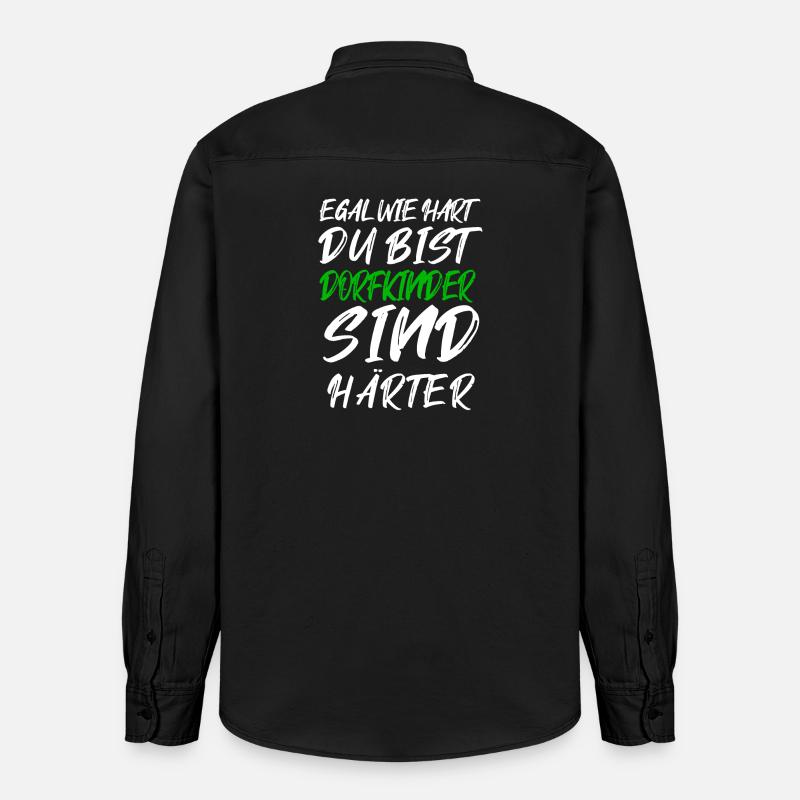 Dorfkinder sind härter – Graffiti Text - Relaxed Fit Unisex Organic Hemd von Stanley/Stella - washed Black