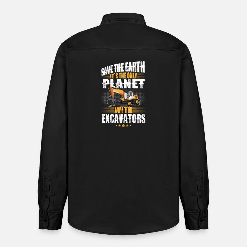 Baggerfahrer Baggerführer - Relaxed Fit Unisex Organic Hemd von Stanley/Stella - washed Black