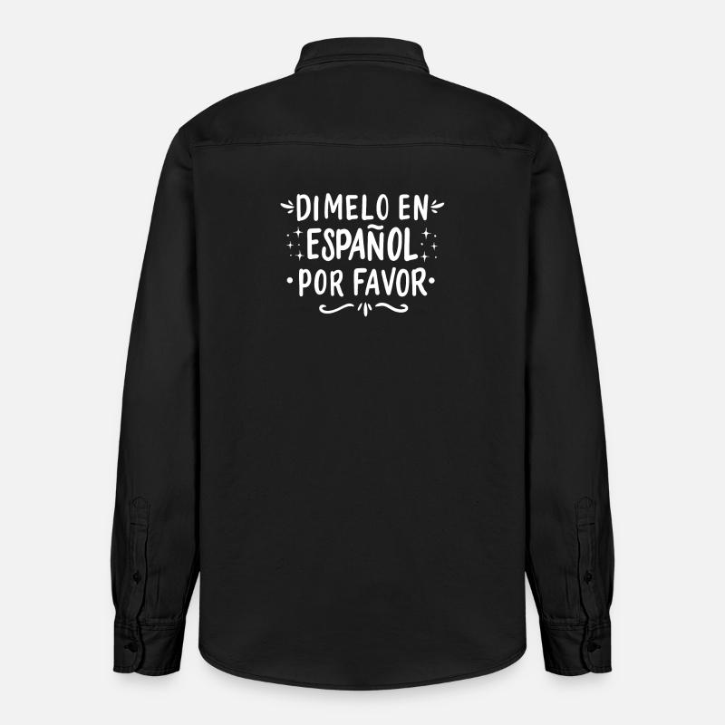 Spanisch Spanischlehrer Sprache - Relaxed Fit Unisex Organic Hemd von Stanley/Stella - washed Black