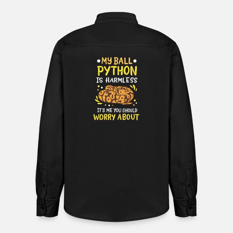 Boule Python - Chemise unisexe coupe décontractée bio Stanley/Stella - noir délavé