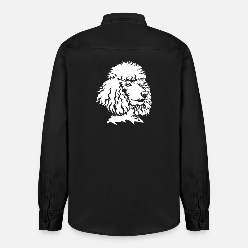 Pudel Kopf "Black Edition" - Relaxed Fit Unisex Organic Hemd von Stanley/Stella - washed Black