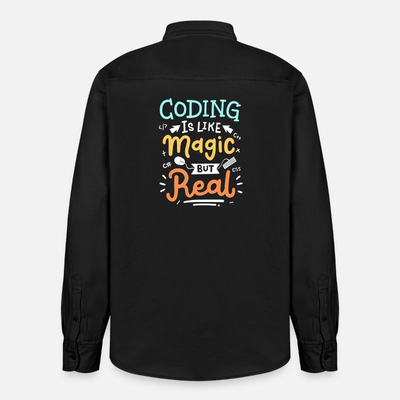 Codierung Programmierung - Relaxed Fit Unisex Organic Hemd von Stanley/Stella - washed Black