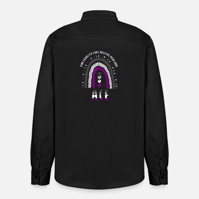 Ace Pride Boho Arc-en-ciel - Chemise unisexe coupe décontractée bio Stanley/Stella - noir délavé