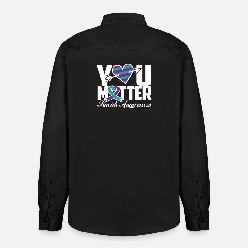 Sensibilisation au suicide Vous comptez - Chemise unisexe coupe décontractée bio Stanley/Stella - noir délavé