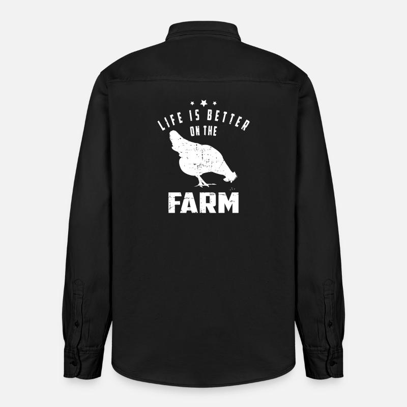 Bauernhof Leben - Relaxed Fit Unisex Organic Hemd von Stanley/Stella - washed Black