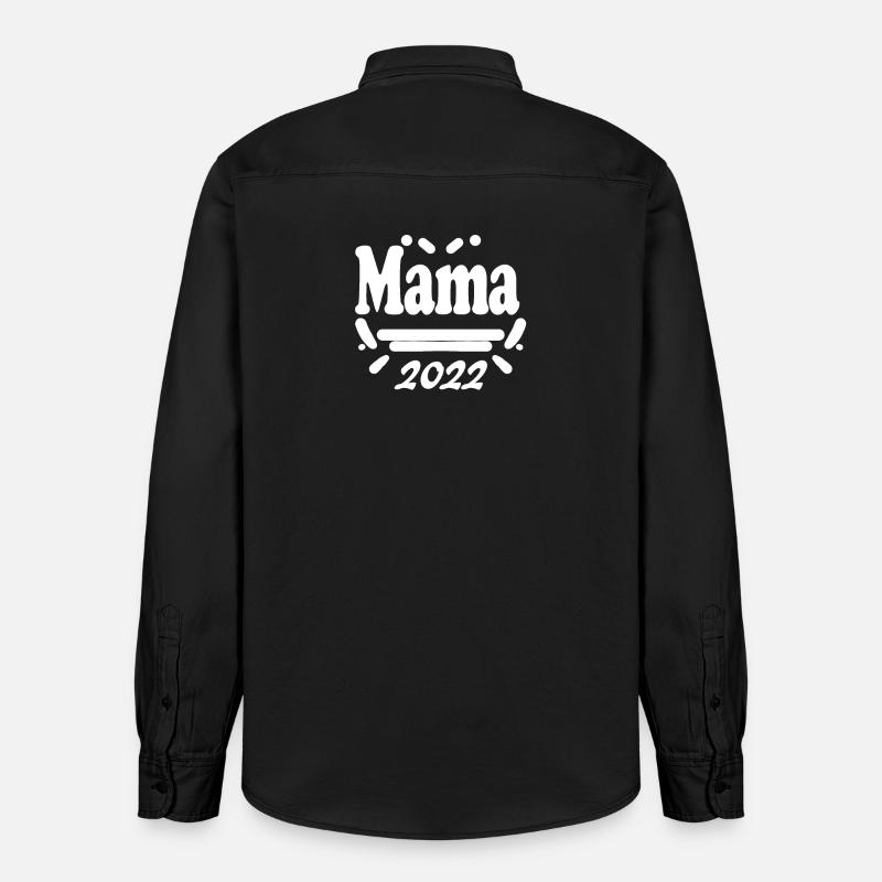Maman 2022 Mère Grossesse Enceinte - Chemise unisexe coupe décontractée bio Stanley/Stella - noir délavé