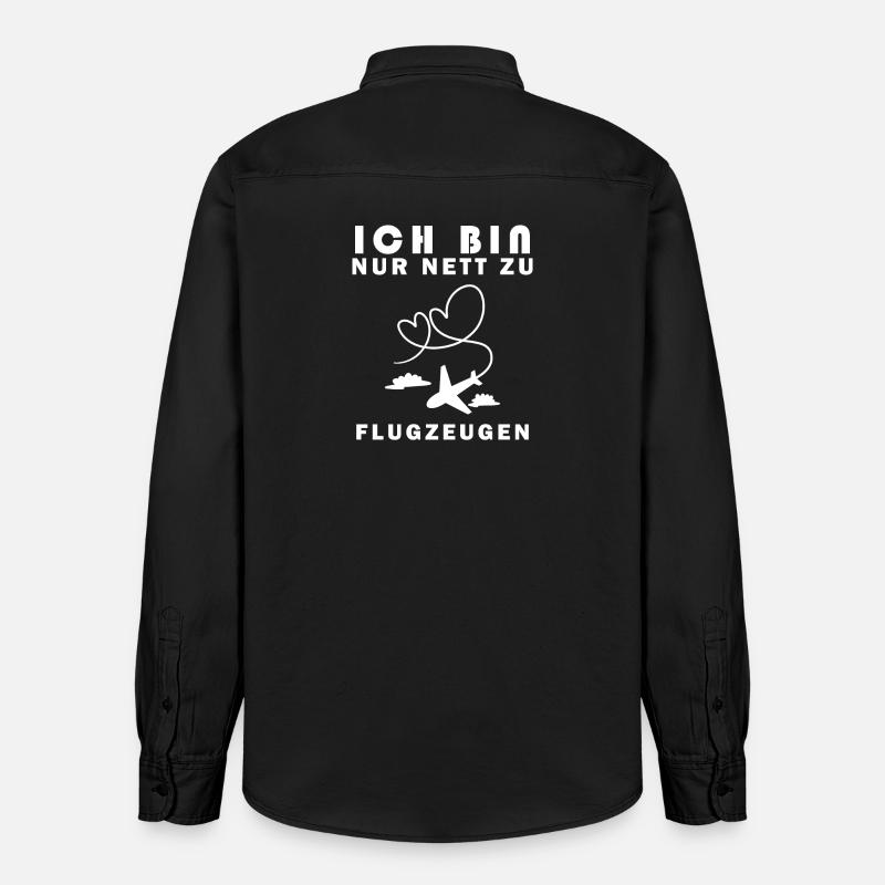 Modellflug Pilot Modellbau Flugzeug Modellbauer - Relaxed Fit Unisex Organic Hemd von Stanley/Stella - washed Black