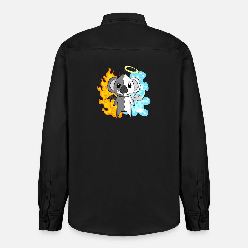 Koala - Engel und Teufel - Relaxed Fit Unisex Organic Hemd von Stanley/Stella - washed Black