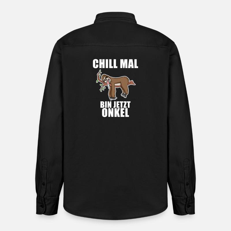 Neffe Onkel Geschenk - Werdender Onkel - Relaxed Fit Unisex Organic Hemd von Stanley/Stella - washed Black