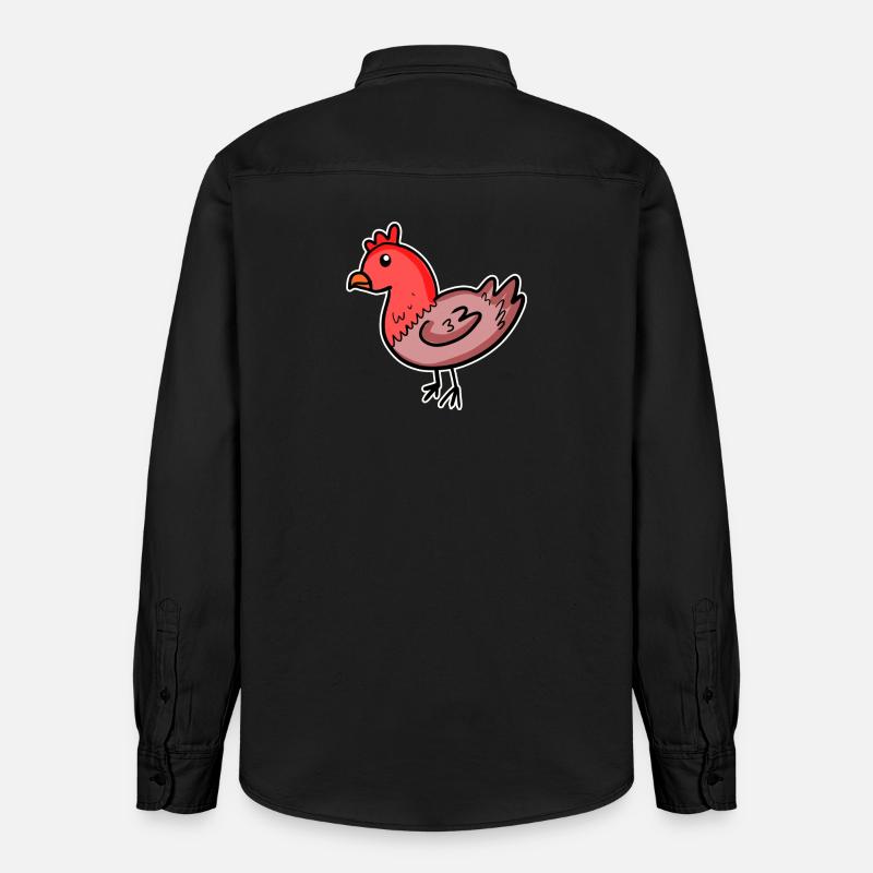 Huhn Comic - Relaxed Fit Unisex Organic Hemd von Stanley/Stella - washed Black