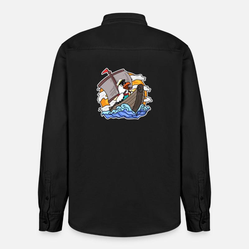 Mouette dans le bateau - Chemise unisexe coupe décontractée bio Stanley/Stella - noir délavé