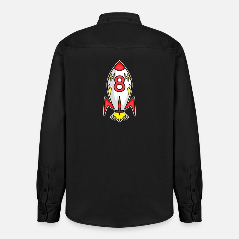 Rocket Boy 8e anniversaire - Chemise unisexe coupe décontractée bio Stanley/Stella - noir délavé