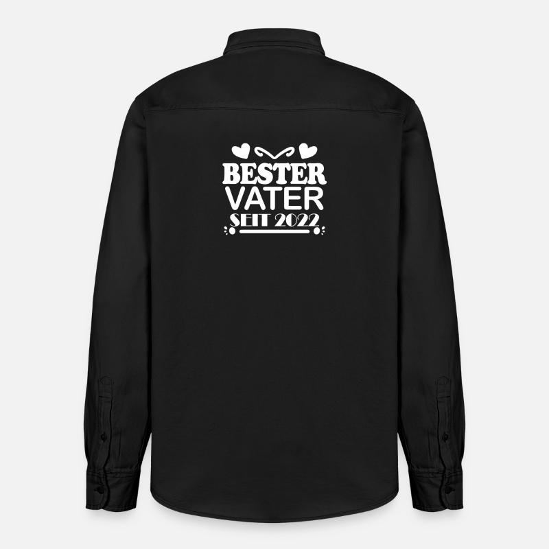 Bester Vater seit 2022 - Relaxed Fit Unisex Organic Hemd von Stanley/Stella - washed Black