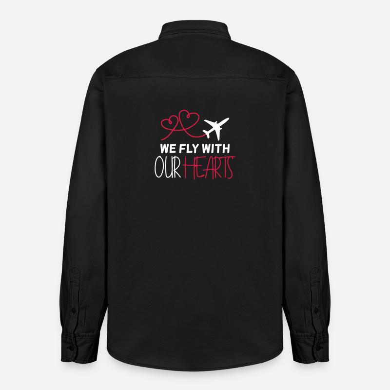 Flugzeug Pilot Spruch Geschenk - Relaxed Fit Unisex Organic Hemd von Stanley/Stella - washed Black