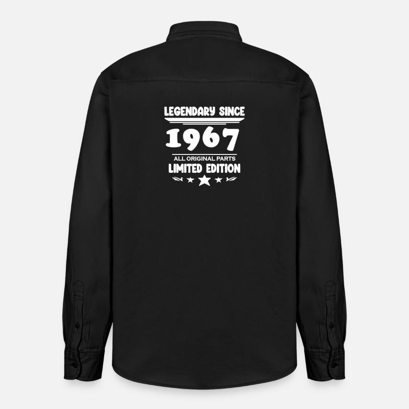 Année de construction 1967 - Chemise unisexe coupe décontractée bio Stanley/Stella - noir délavé
