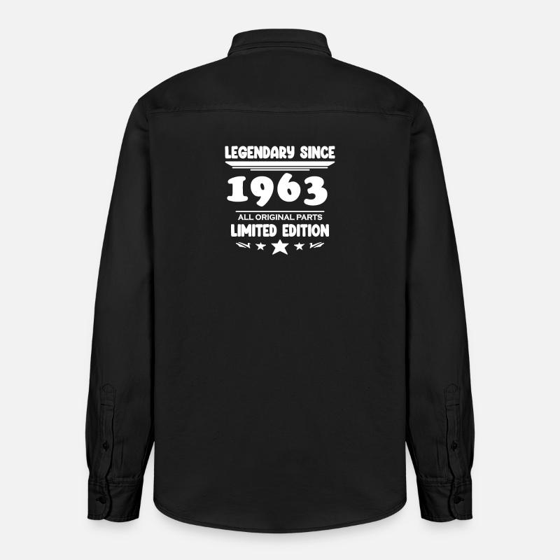 Année de construction 1963 - Chemise unisexe coupe décontractée bio Stanley/Stella - noir délavé