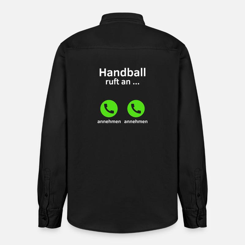 Handball ruft an - annehmen oder annehmen? - Relaxed Fit Unisex Organic Hemd von Stanley/Stella - washed Black