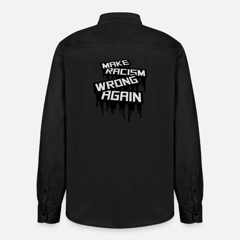 make racism wrong again - Relaxed Fit Unisex Organic Hemd von Stanley/Stella - washed Black