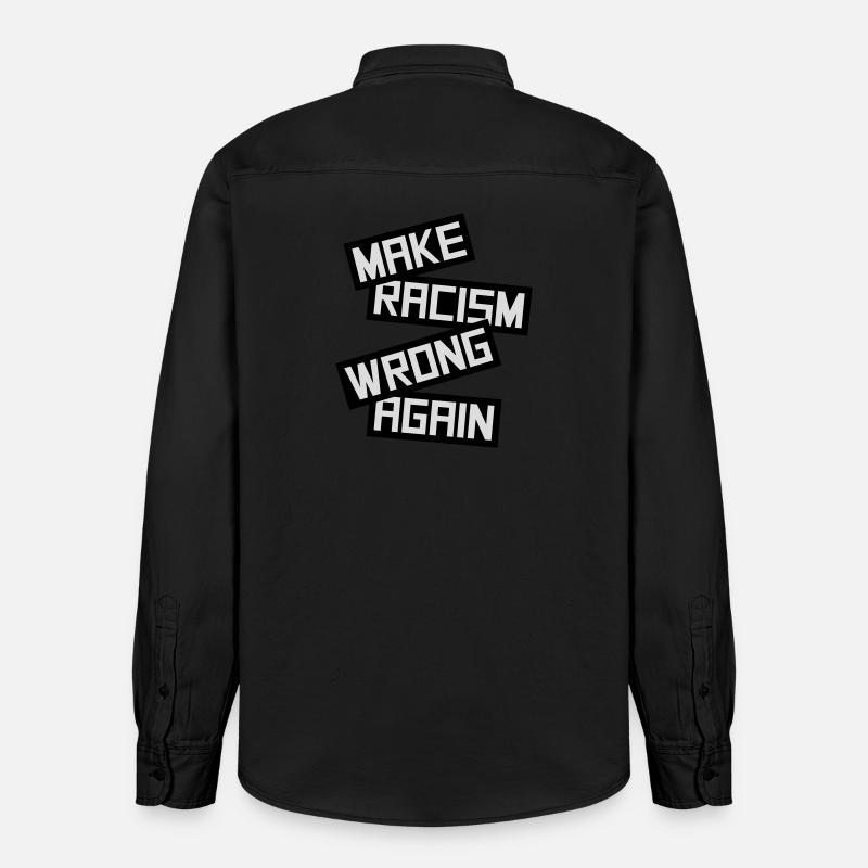 make racism wrong again - Relaxed Fit Unisex Organic Hemd von Stanley/Stella - washed Black