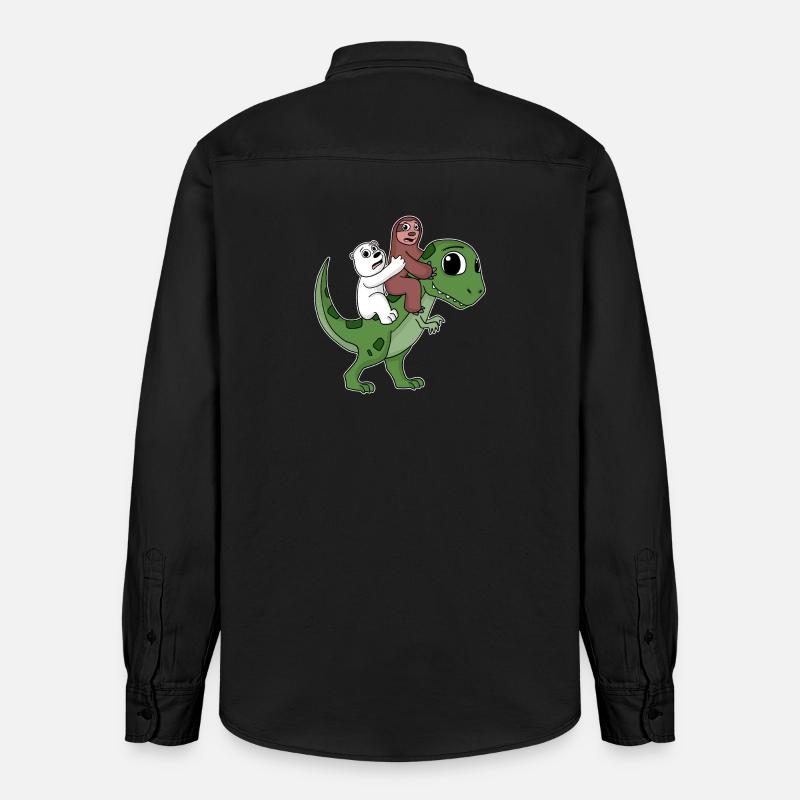 Dinosaure Dino Sloth Bear - Chemise unisexe coupe décontractée bio Stanley/Stella - noir délavé