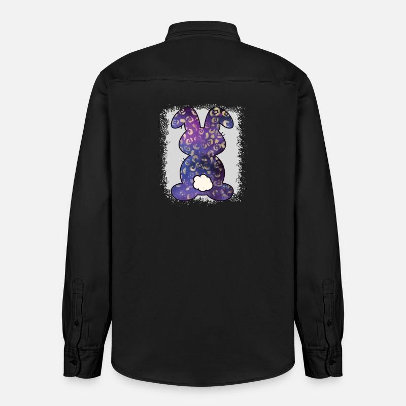Imprimé léopard lapin blanchi Pâques - Chemise unisexe coupe décontractée bio Stanley/Stella - noir délavé