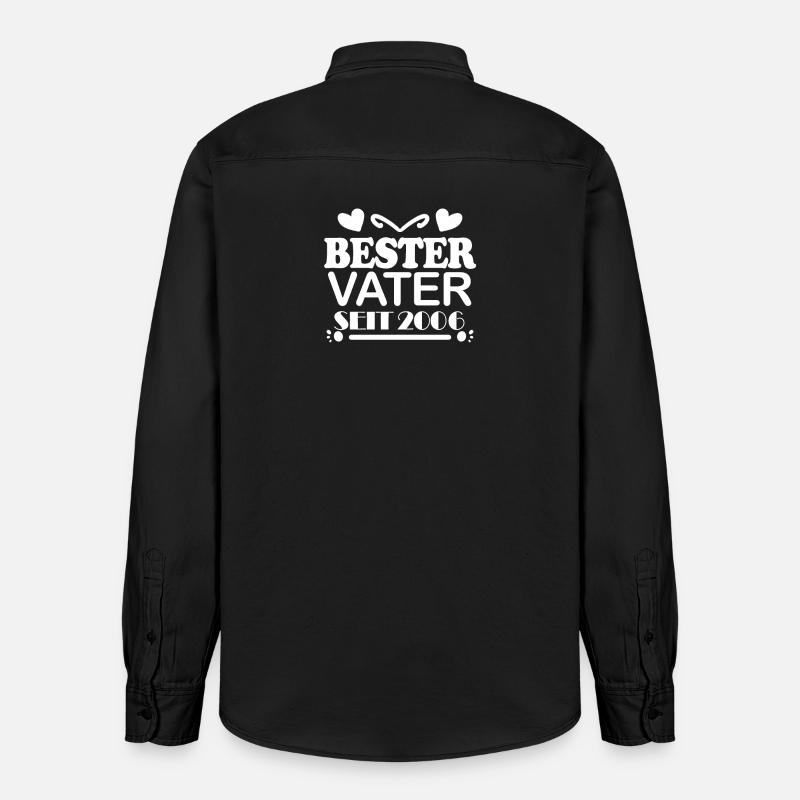Bester Vater seit 2006 - Relaxed Fit Unisex Organic Hemd von Stanley/Stella - washed Black