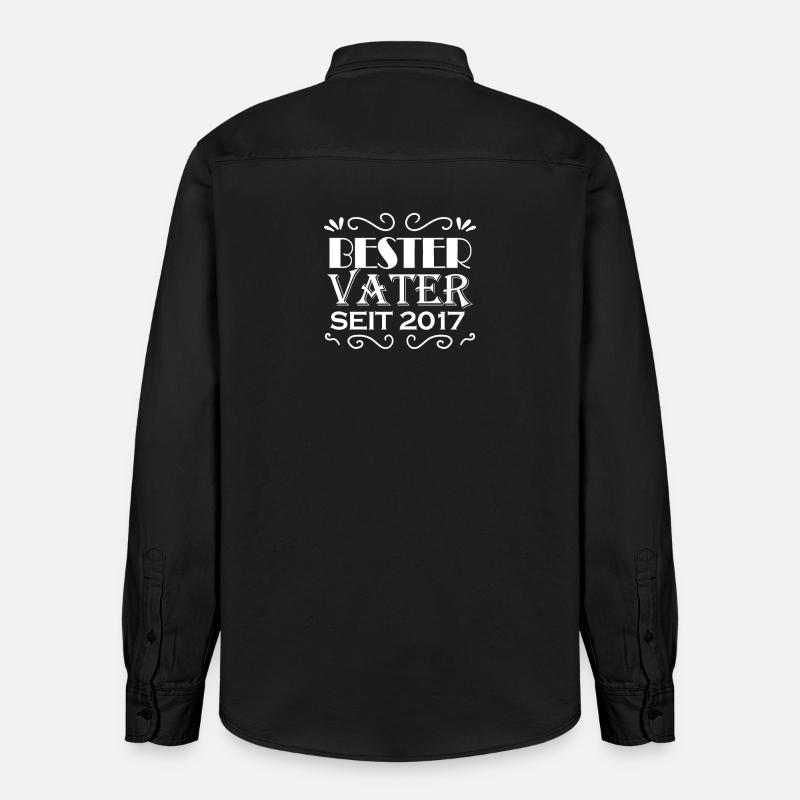 Bester Vater seit 2017 - Relaxed Fit Unisex Organic Hemd von Stanley/Stella - washed Black