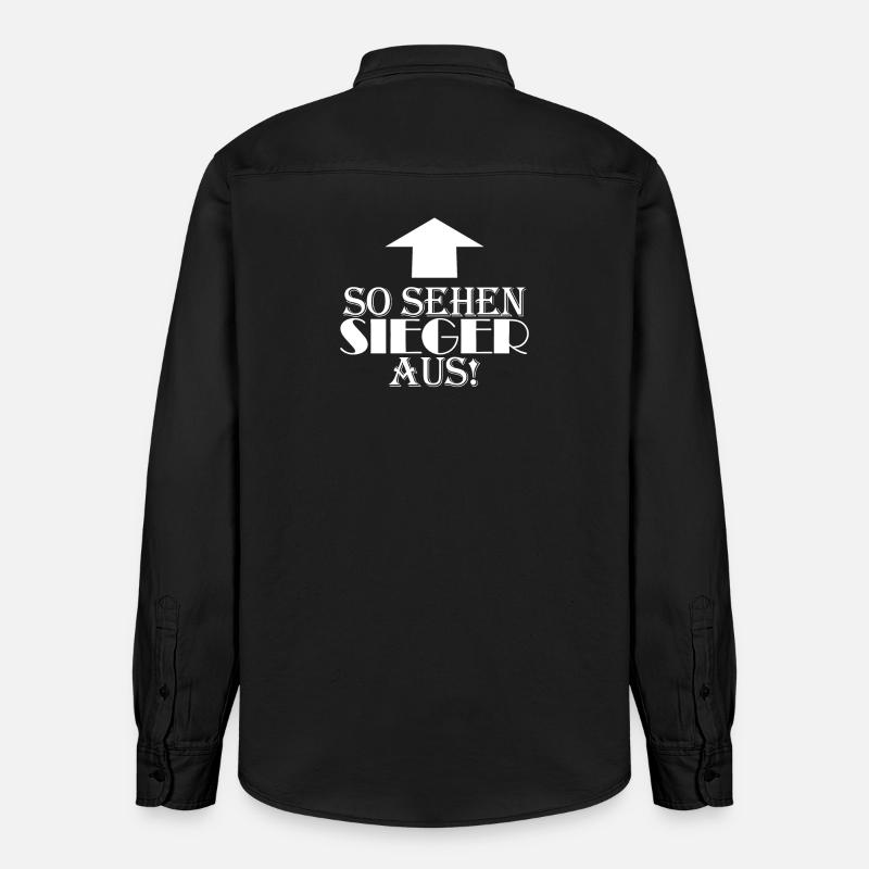 Sieger Erster Gewinner Geschenk - Relaxed Fit Unisex Organic Hemd von Stanley/Stella - washed Black