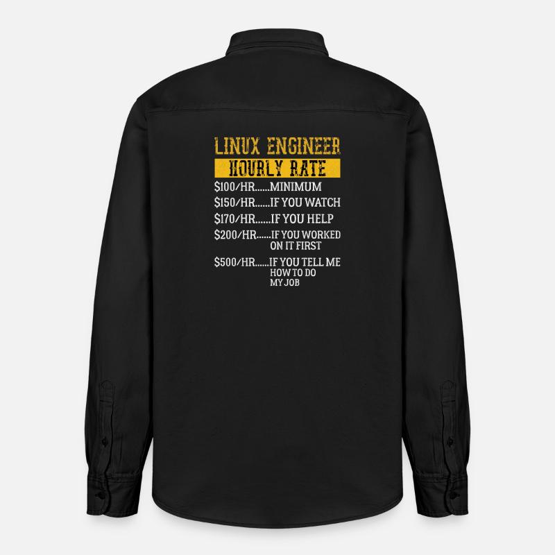 Linux Engineer Stundensatz Mechaniker Arbeitsrate - Relaxed Fit Unisex Organic Hemd von Stanley/Stella - washed Black