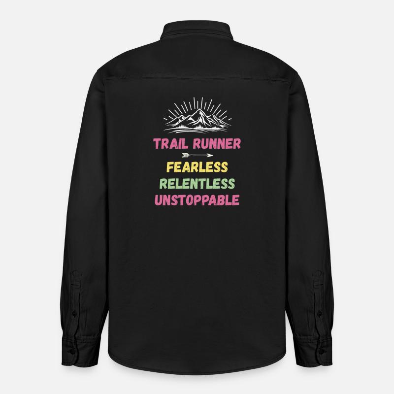 Trail Runner - Intrépide. Implacable. Imparable. - Chemise unisexe coupe décontractée bio Stanley/Stella - noir délavé
