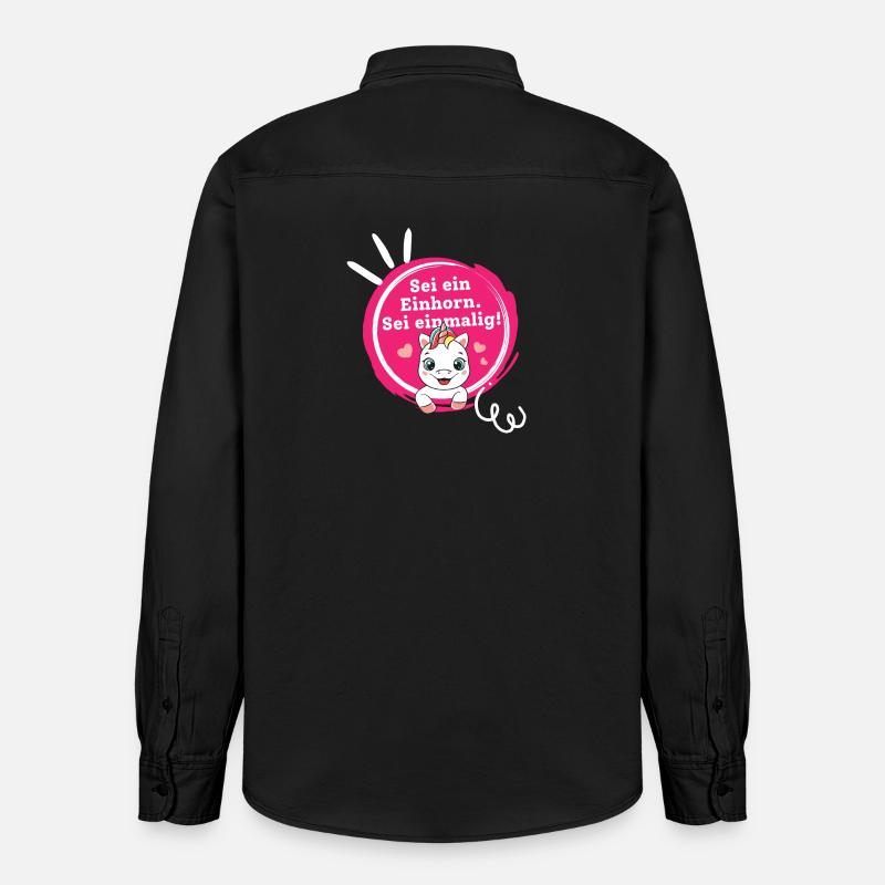 Sei ein Einhorn, Sei Einmalig! - Relaxed Fit Unisex Organic Hemd von Stanley/Stella - washed Black