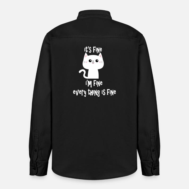 it's fine i'm fine every thing is fine cat v2 - Chemise unisexe coupe décontractée bio Stanley/Stella - noir délavé