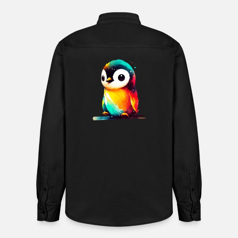 Pingouin - Chemise unisexe coupe décontractée bio Stanley/Stella - noir délavé