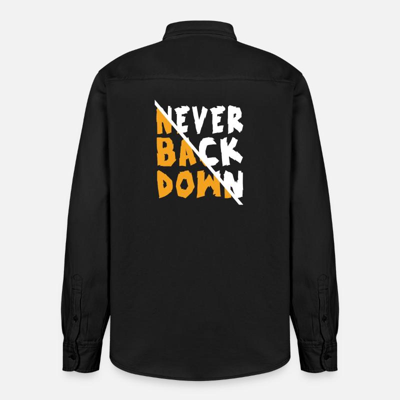 Never Back Down Design - Relaxed Fit Unisex Organic Hemd von Stanley/Stella - washed Black